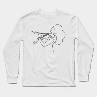 Violin Music Love Elegant Woman Modern Freedom Gift Violinist Beauty Long Sleeve T-Shirt